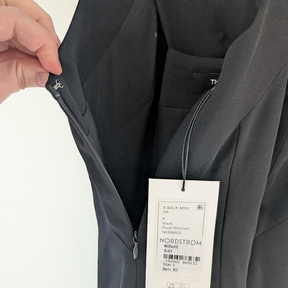 Theory Black Ottoman Midi Dress - Picture 4 of 7